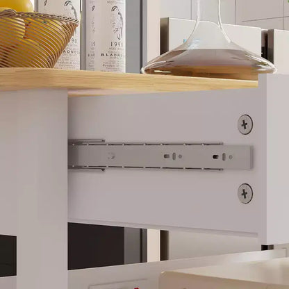 Desserte de cuisine roulante VECELO 40 avec tiroir et multiprise, 2 étagères de rangement pour cuisine, blanc
