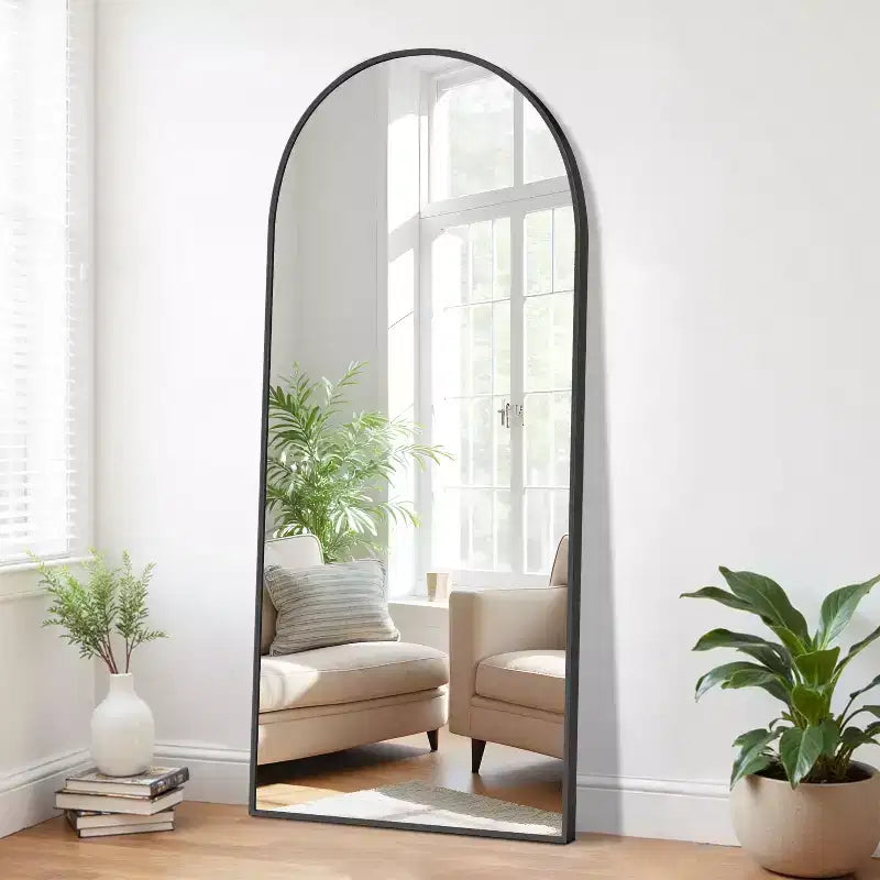Miroir de sol PexFix 71 po H x 31 po l, en métal arche, noir