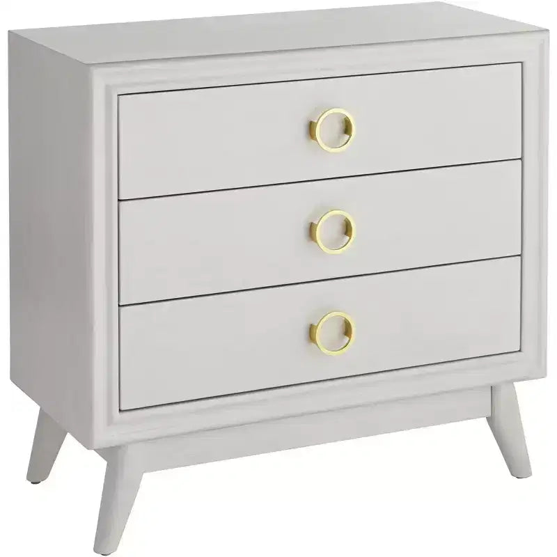 Crestview Collection Oslo 32W White 3-Drawer Accent Chest