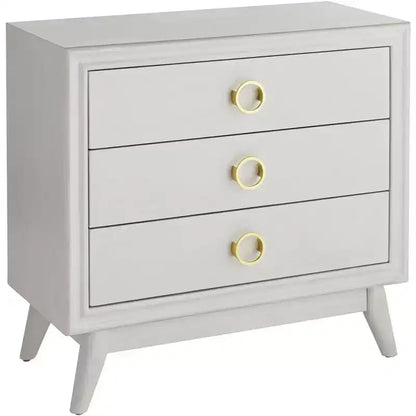 Crestview Collection Oslo 32W White 3-Drawer Accent Chest