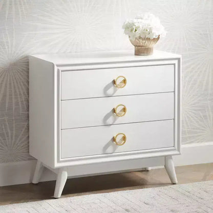 Commode d'appoint à 3 tiroirs Oslo 32W blanche Crestview Collection