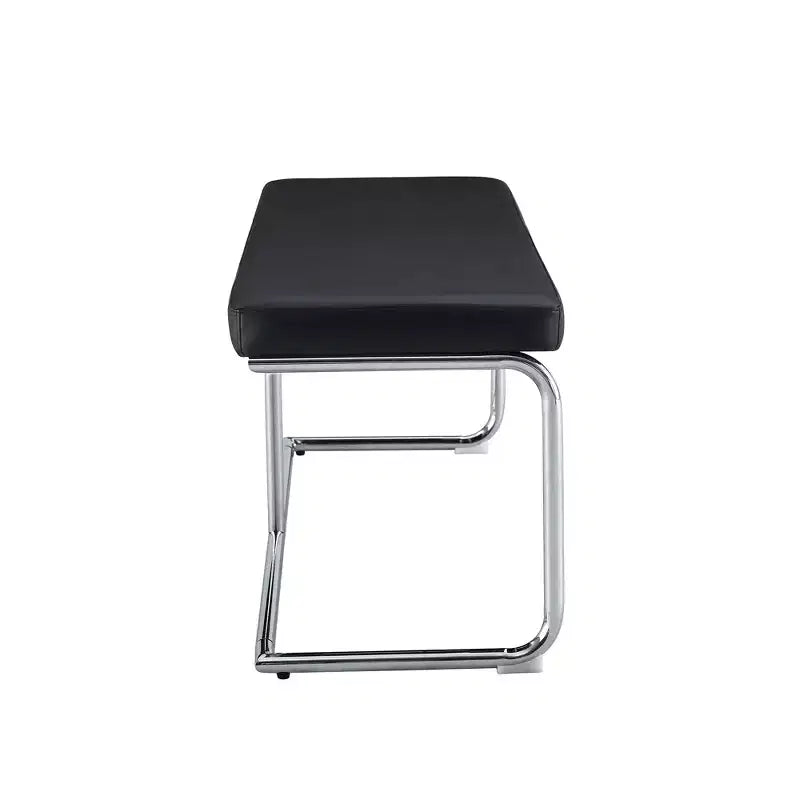 Banc en cuir Zeus & Ruta avec pieds en métal argenté