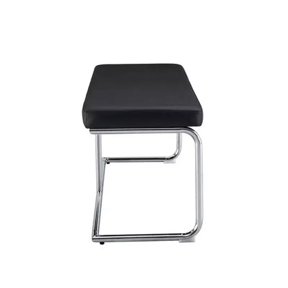 Banc en cuir Zeus & Ruta avec pieds en métal argenté