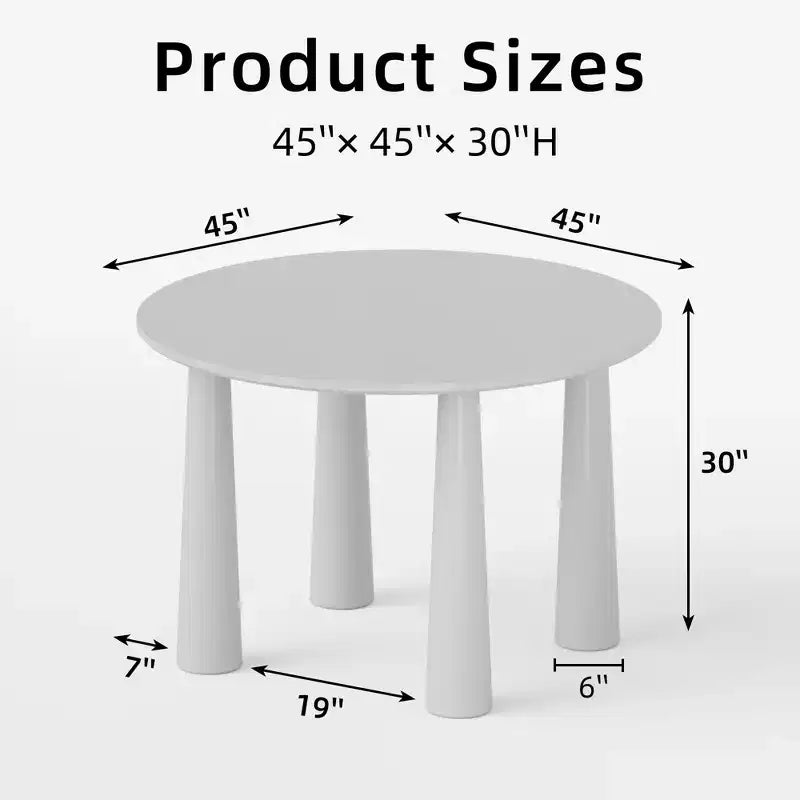 Table de salle à manger ronde Dovelina de 45 pouces en bois avec 4 pieds Table de cuisine moderne pour 4 personnes pour