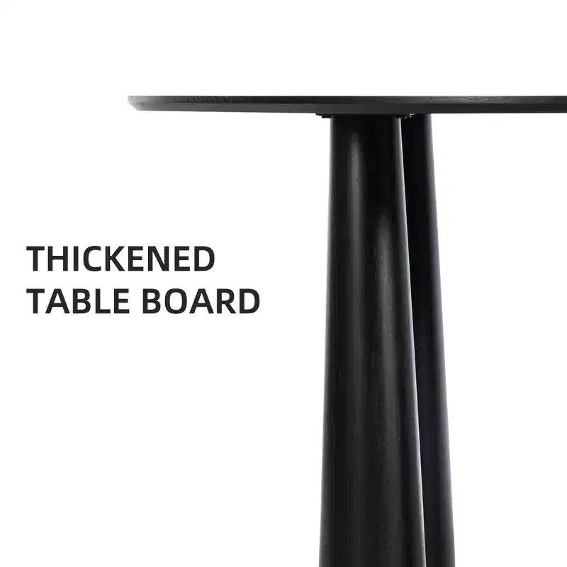 Table de salle à manger ronde Dovelina de 45 pouces en bois avec 4 pieds Table de cuisine moderne pour 4 personnes pour