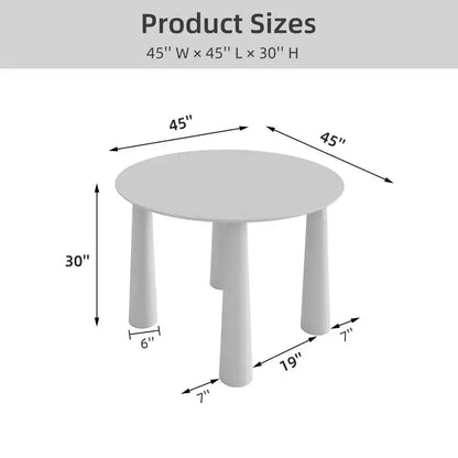 Table de salle à manger ronde Dovelina de 45 pouces en bois avec 4 pieds Table de cuisine moderne pour 4 personnes pour