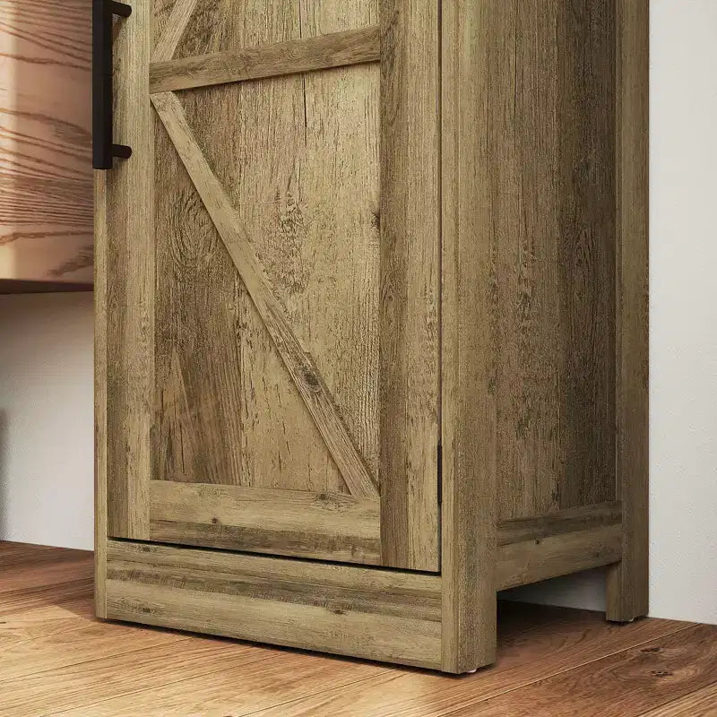 HOMCOM Armoire de Rangement de Salle de Bain Haute 170 cm avec Tiroir, Meuble de Salle de Bain Etroit Style Ferme avec Portes Coulissantes et Etagères Réglables, Armoire à Linge