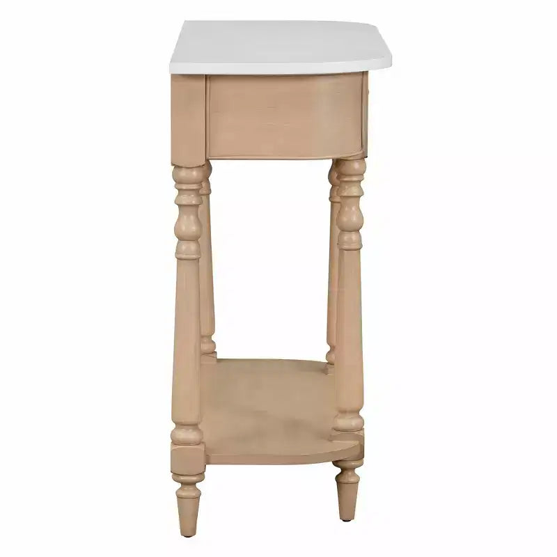 Console d'angle rétractable Whisen avec tiroir supérieur et étagère ouverte pour salon et entrée