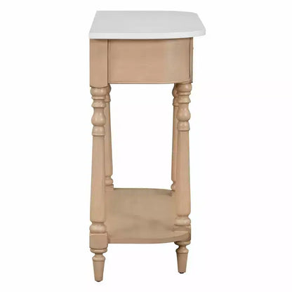 Console d'angle rétractable Whisen avec tiroir supérieur et étagère ouverte pour salon et entrée