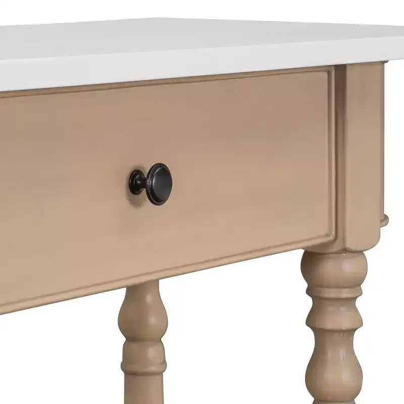 Console d'angle rétractable Whisen avec tiroir supérieur et étagère ouverte pour salon et entrée
