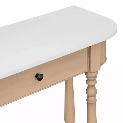 Console d'angle rétractable Whisen avec tiroir supérieur et étagère ouverte pour salon et entrée