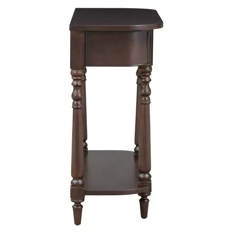 Console d'angle rétractable Whisen avec tiroir supérieur et étagère ouverte pour salon et entrée