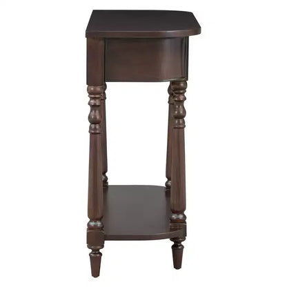 Console d'angle rétractable Whisen avec tiroir supérieur et étagère ouverte pour salon et entrée