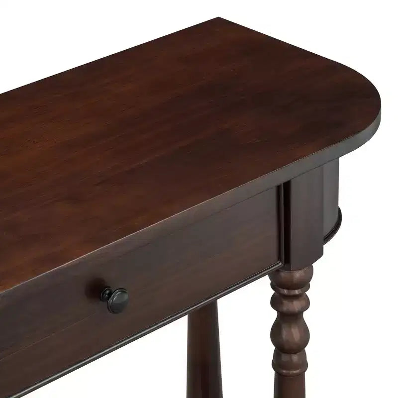 Console d'angle rétractable Whisen avec tiroir supérieur et étagère ouverte pour salon et entrée