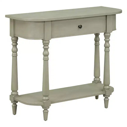 Console d'angle rétractable Whisen avec tiroir supérieur et étagère ouverte pour salon et entrée