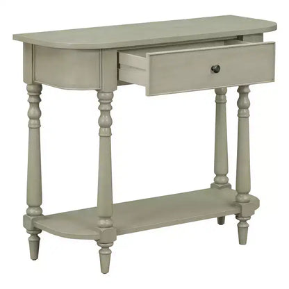 Console d'angle rétractable Whisen avec tiroir supérieur et étagère ouverte pour salon et entrée