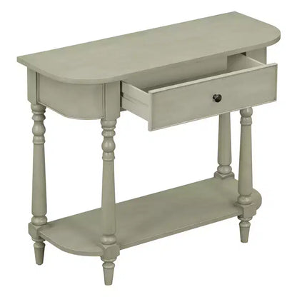 Console d'angle rétractable Whisen avec tiroir supérieur et étagère ouverte pour salon et entrée
