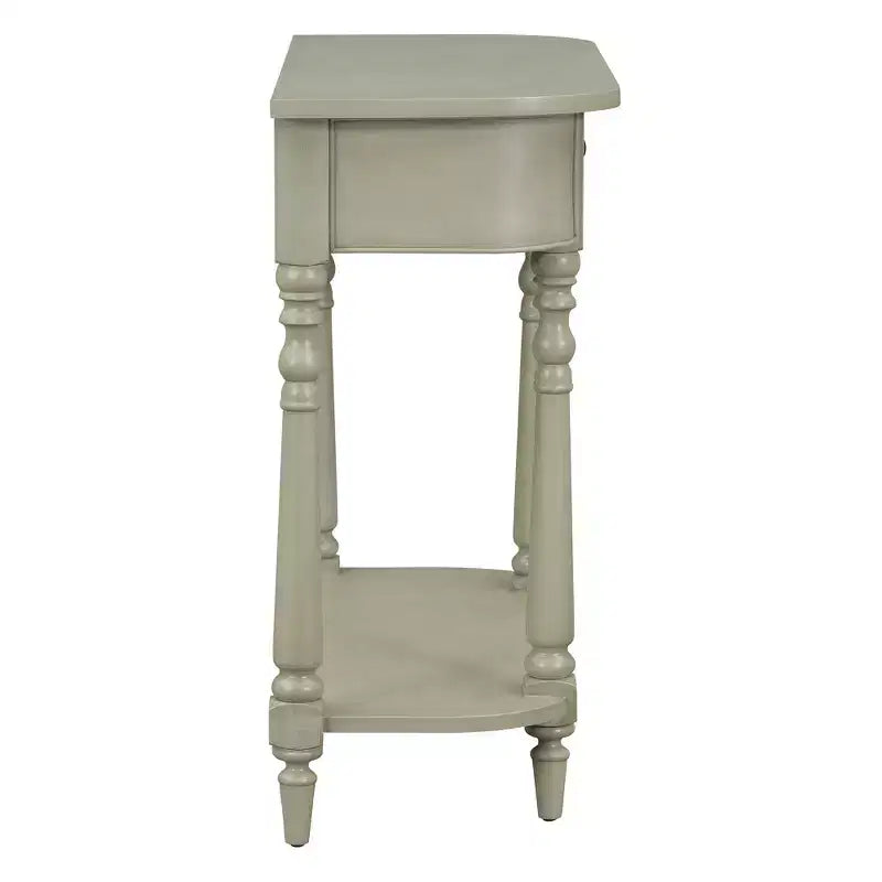 Console d'angle rétractable Whisen avec tiroir supérieur et étagère ouverte pour salon et entrée