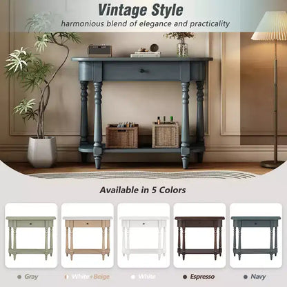 Console d'angle rétractable Whisen avec tiroir supérieur et étagère ouverte pour salon et entrée