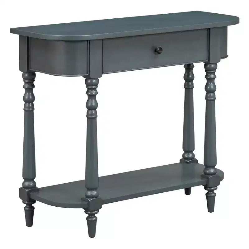 Console d'angle rétractable Whisen avec tiroir supérieur et étagère ouverte pour salon et entrée