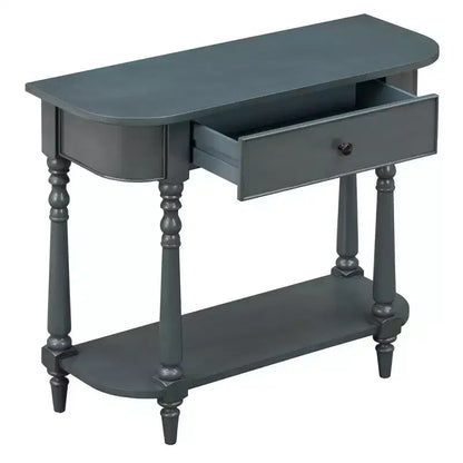 Console d'angle rétractable Whisen avec tiroir supérieur et étagère ouverte pour salon et entrée