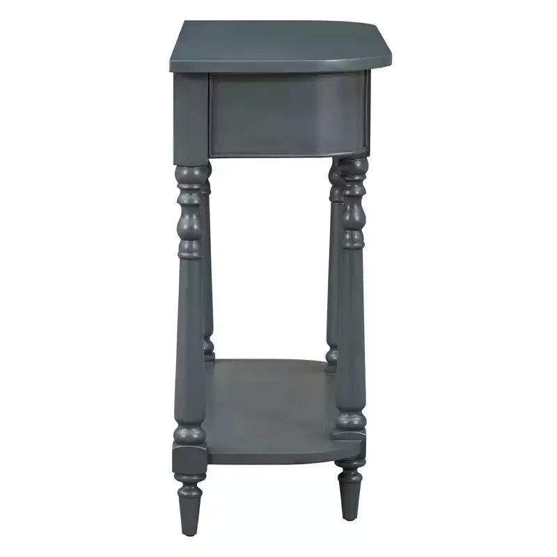 Console d'angle rétractable Whisen avec tiroir supérieur et étagère ouverte pour salon et entrée