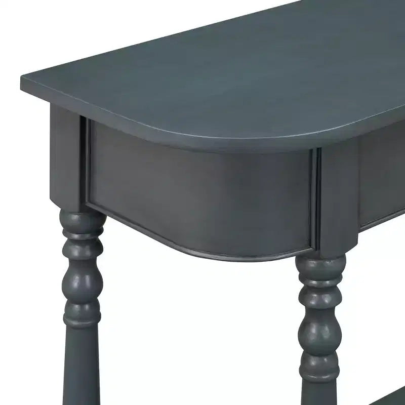 Console d'angle rétractable Whisen avec tiroir supérieur et étagère ouverte pour salon et entrée
