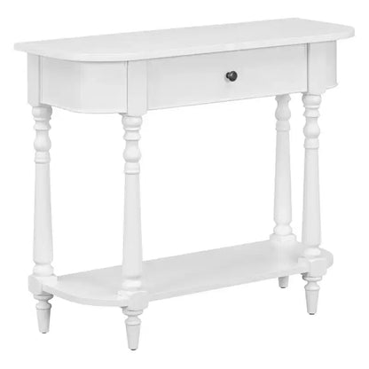 Console d'angle rétractable Whisen avec tiroir supérieur et étagère ouverte pour salon et entrée