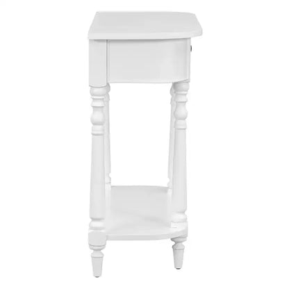 Console d'angle rétractable Whisen avec tiroir supérieur et étagère ouverte pour salon et entrée