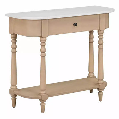 Console d'angle rétractable Whisen avec tiroir supérieur et étagère ouverte pour salon et entrée