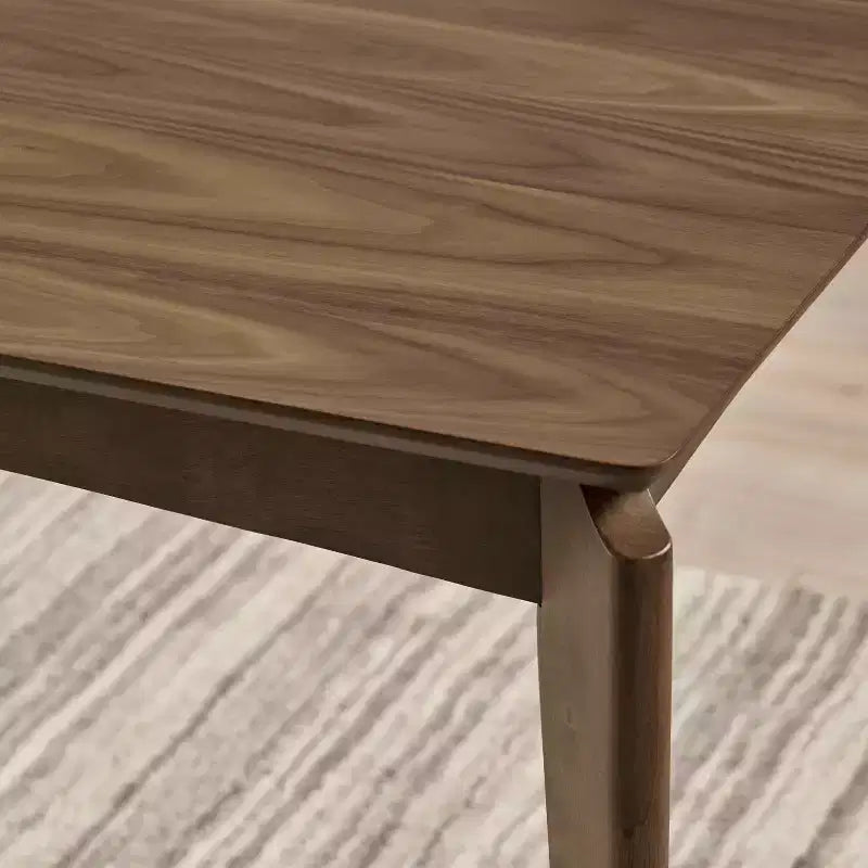 GDFStudio Laveer Table de salle à manger moderne mi-siècle en bois d'hévéa, 59 po L