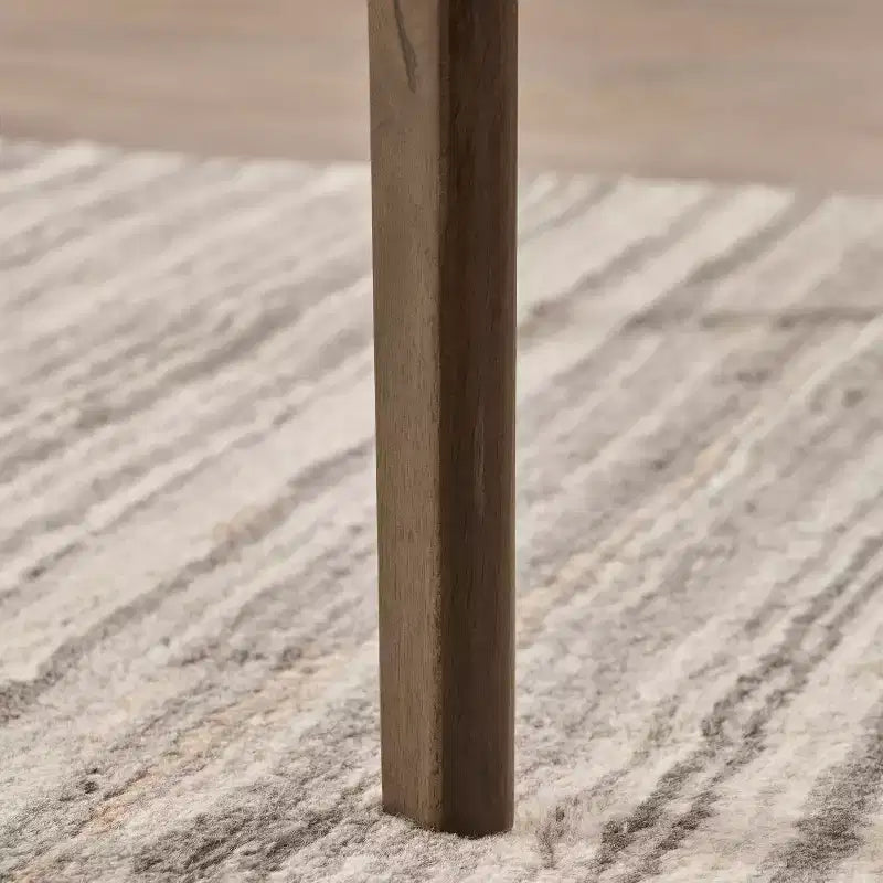 GDFStudio Laveer Table de salle à manger moderne mi-siècle en bois d'hévéa, 59 po L