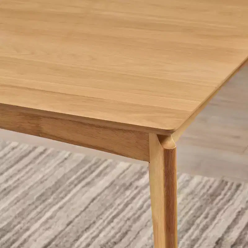 GDFStudio Laveer Table de salle à manger moderne mi-siècle en bois d'hévéa, 59 po L