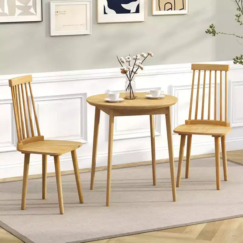 Costway Lot de 2/4 chaises de salle à manger Windsor avec dossier haut à barreaux