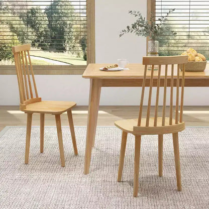 Costway Lot de 2/4 chaises de salle à manger Windsor avec dossier haut à barreaux