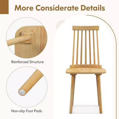 Costway Lot de 2/4 chaises de salle à manger Windsor avec dossier haut à barreaux