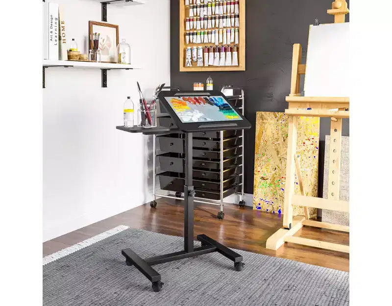 Chariot de bureau mobile inclinable Seville Classics 26 avec tapis de souris