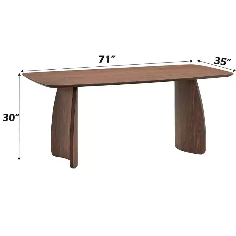 Table à manger rectangulaire GDFStudio Jill 71 en bois avec pieds sculpturaux