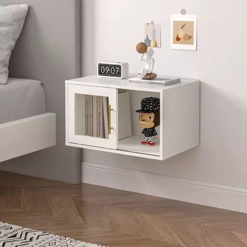 Heynemo Cube Storage Organizer with Acrylic Door, Stackable Bookshelf, Modular Cubby Storage System, Wooden Display Shelf for Closet