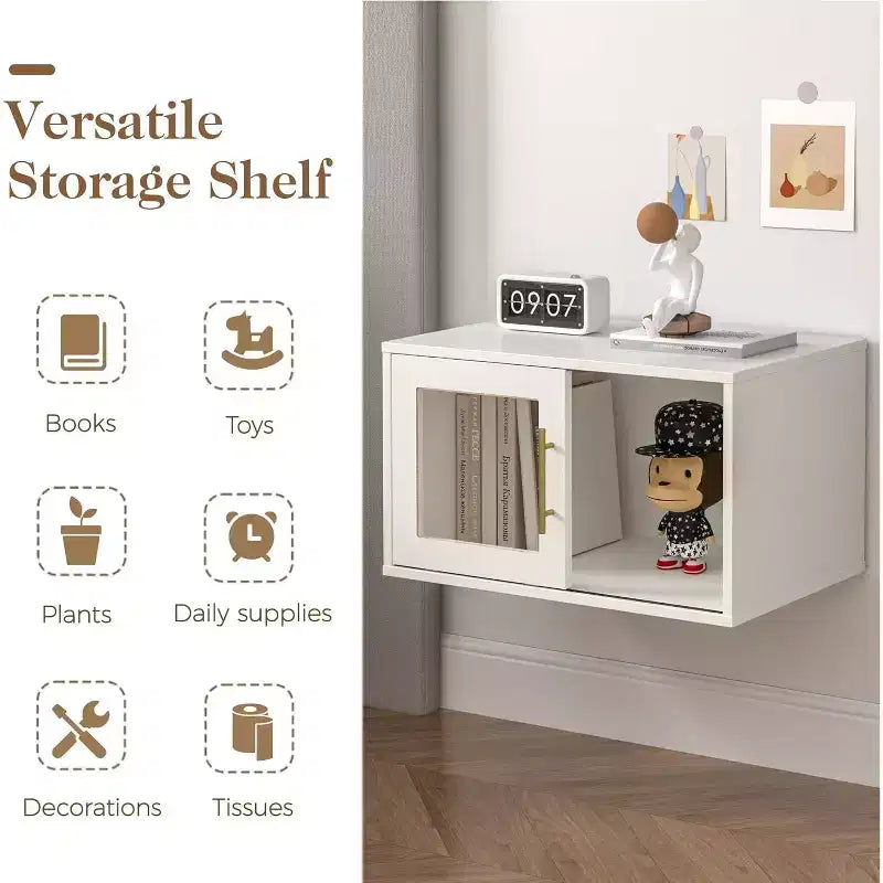 Organisateur de rangement Heynemo Cube avec porte en acrylique, bibliothèque empilable, système de rangement modulaire Cubby, étagère d'affichage en bois pour placard