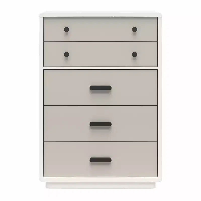 CosmoLiving by Cosmopolitan Valencia Tall 5-Drawer Dresser, Taupe and White