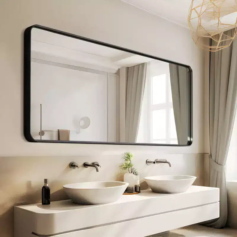 Miroir rectangulaire intégral : Aluminium, Profond, 162 x 53cm