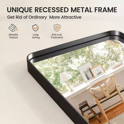 Miroir rectangulaire intégral : Aluminium, Profond, 162 x 53cm