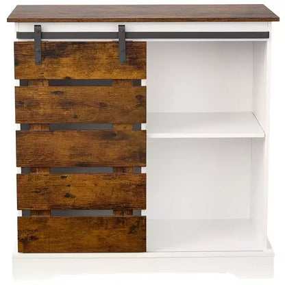 Armoire de rangement à porte coulissante bicolore Lakeside Collection avec étagères 80 cm H –