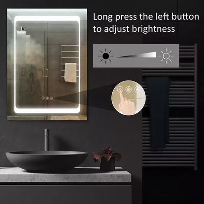 Armoire à pharmacie éclairée par LED avec miroir, organisateur de salle de bain mural à brancher avec 3 étagères de rangement