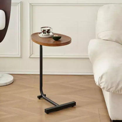 Table d'appoint en C marron, Petite table basse pour salon