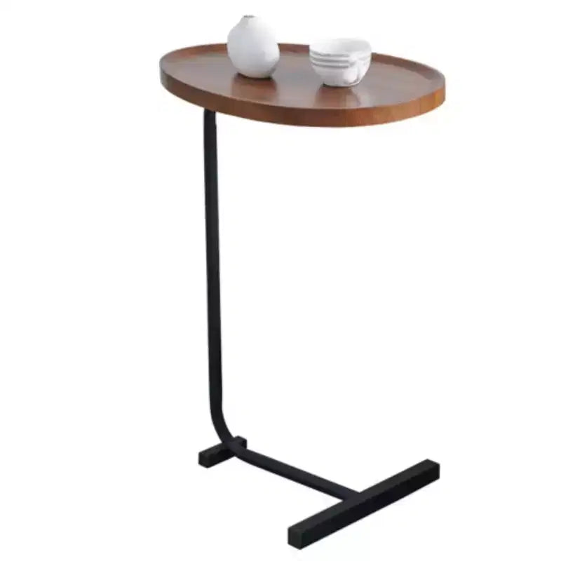 Table d'appoint en C marron, Petite table basse pour salon