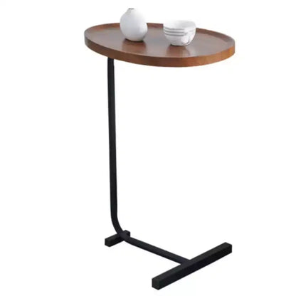 Table d'appoint en C marron, Petite table basse pour salon