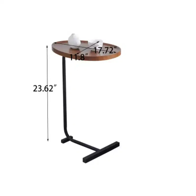 Table d'appoint en C marron, Petite table basse pour salon