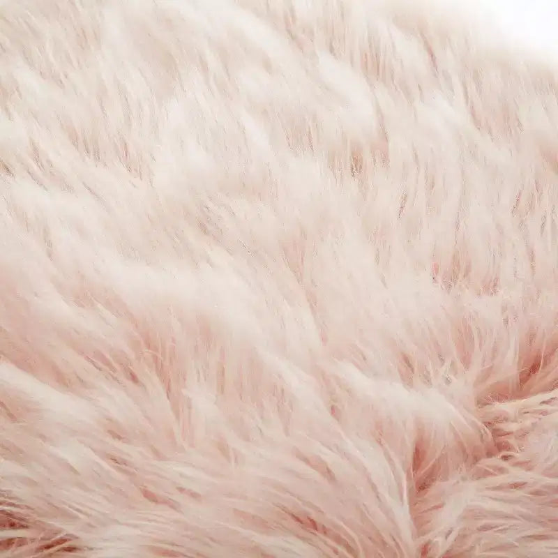 Banc Inspired Home Monet Lux en fausse fourrure et métal chromé
